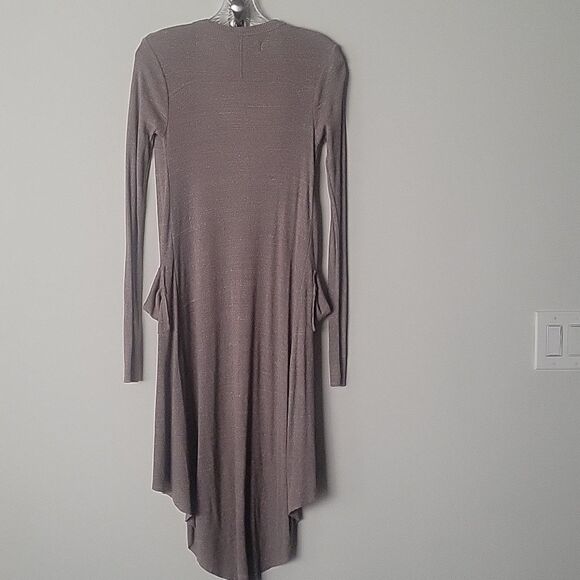 NWT Free People Long Brown Taupe Ribbed Up Maxi Cardigan Duster Pockets Sweater - Picture 12 of 15